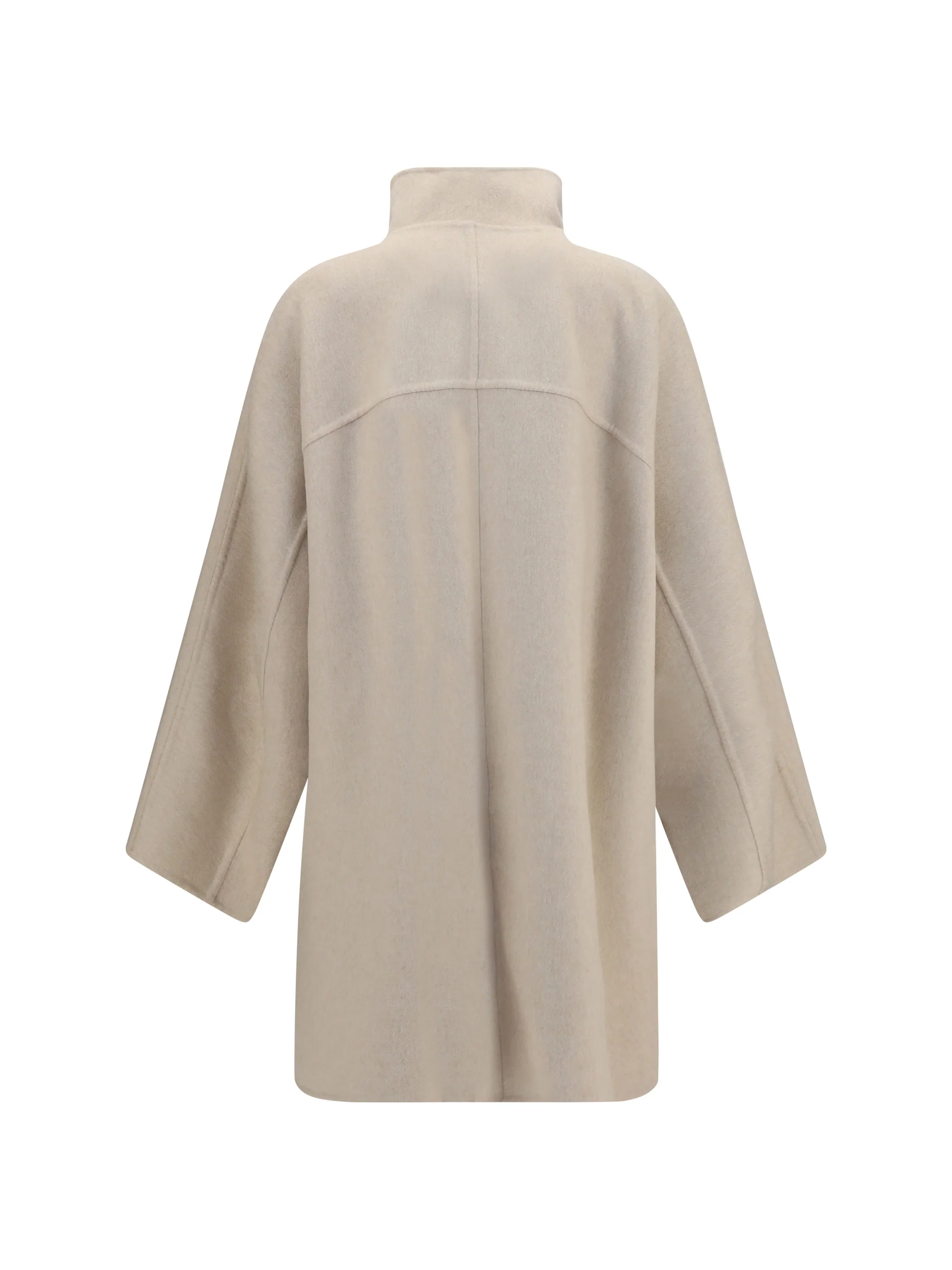 asymmetric double face cashmere coat