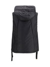 hooded padded vest in water repellent canvas