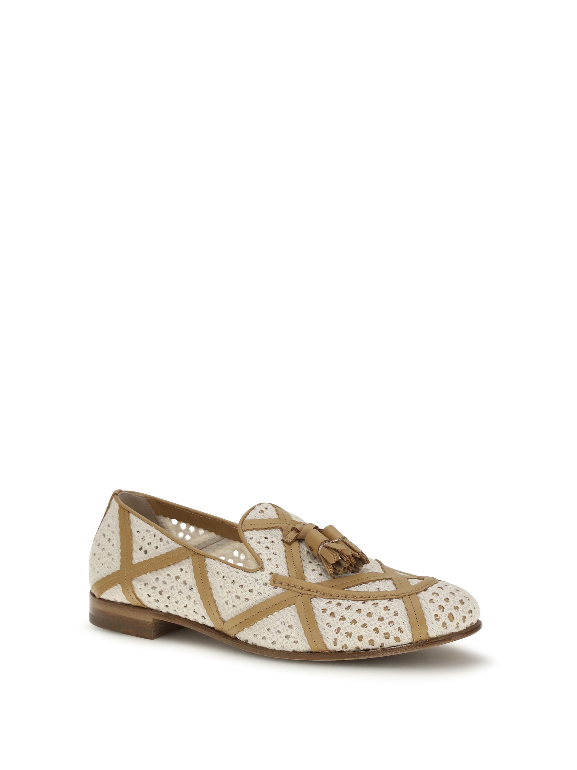 FRATELLI ROSSETTI 37 brera fabric and leather loafers 