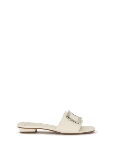 leather slide sandals