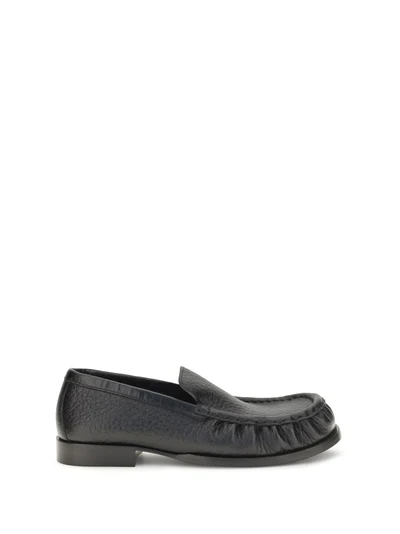 grained leather loafers