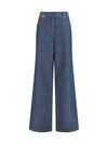 wide-leg chambray jeans