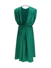 midi silk dress with twist detail