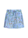 printed silk twill shorts