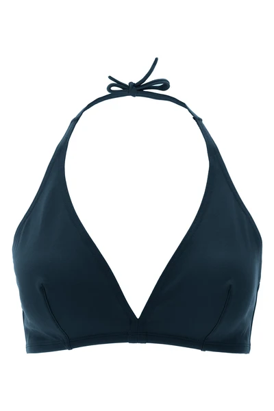 gang duni triangle bikini top in peau douce* fabric
