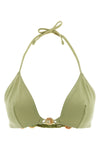 alva triangle bikini top in peau douce* fabric