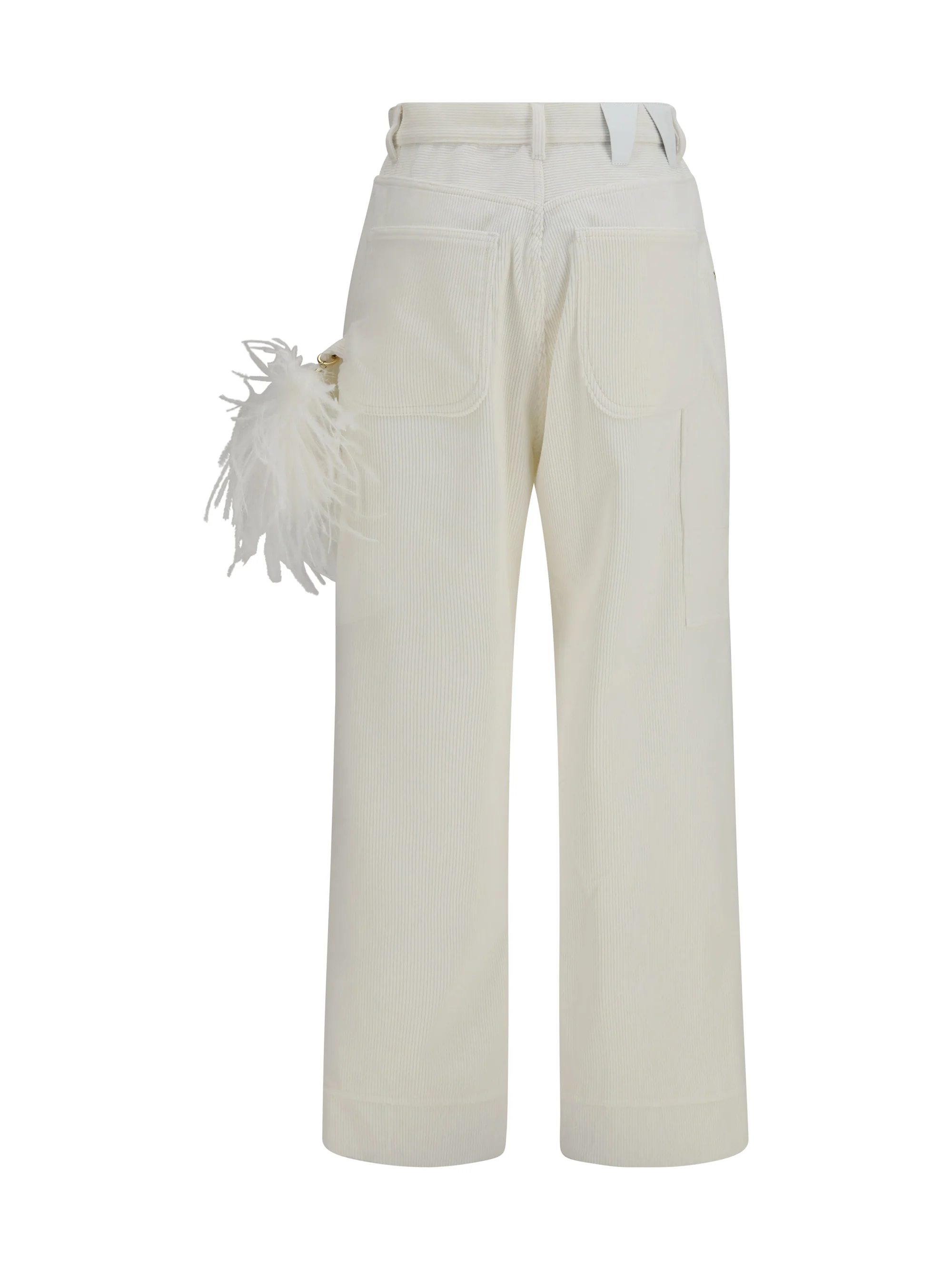 lisa feather chain corduroy pants
