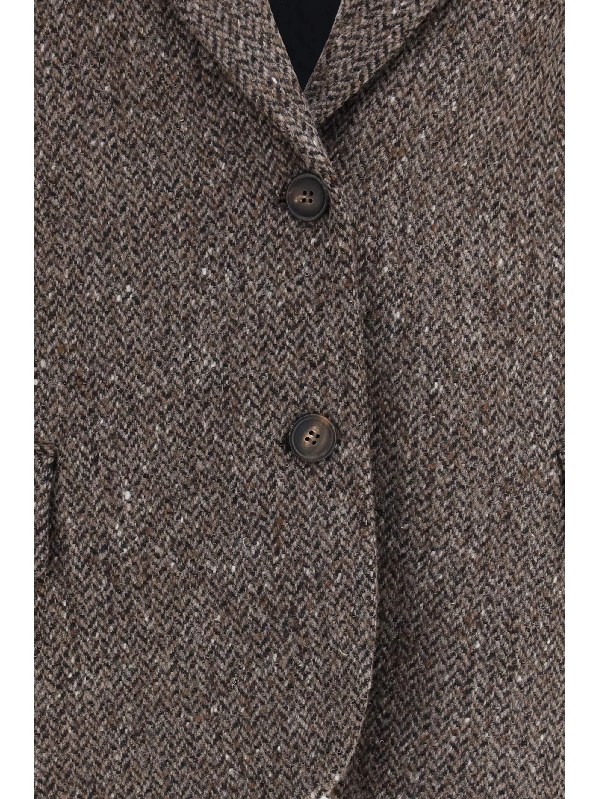 single-breasted virgin wool blend jacket