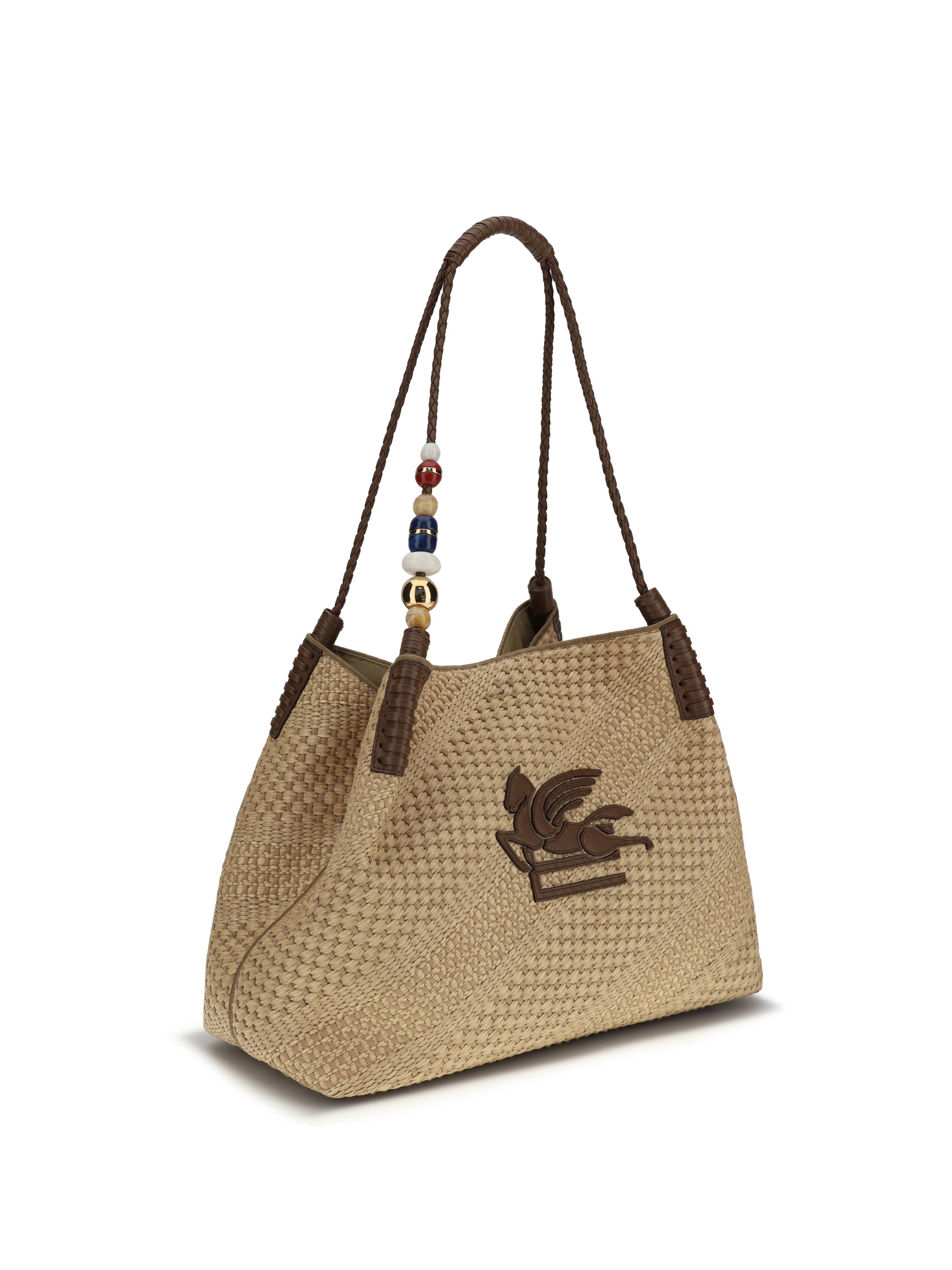 large libra shoulder bag in raffia
