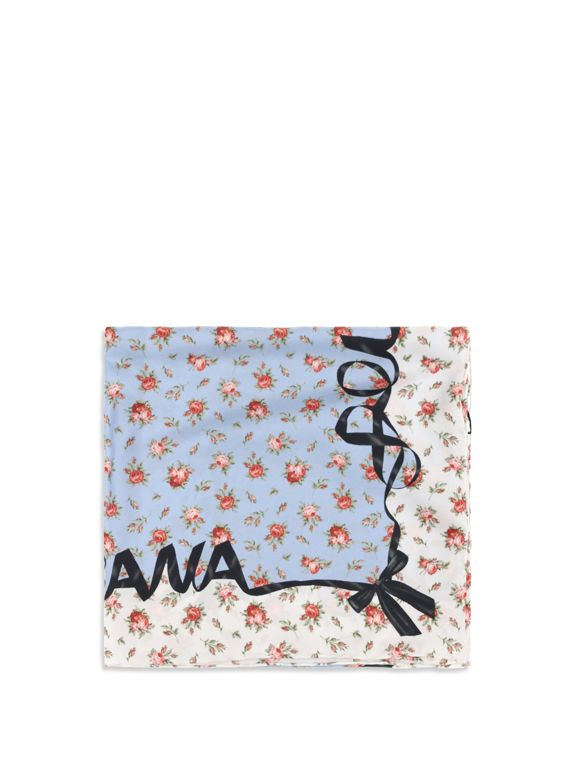 DOLCE amp; GABBANA OS silk scarf with rose print