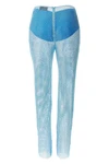 transparent mesh fabric pants