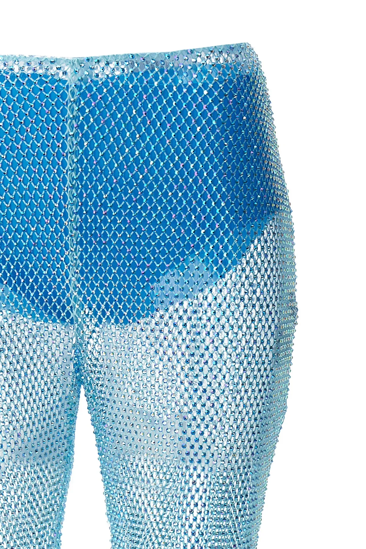 transparent mesh fabric pants