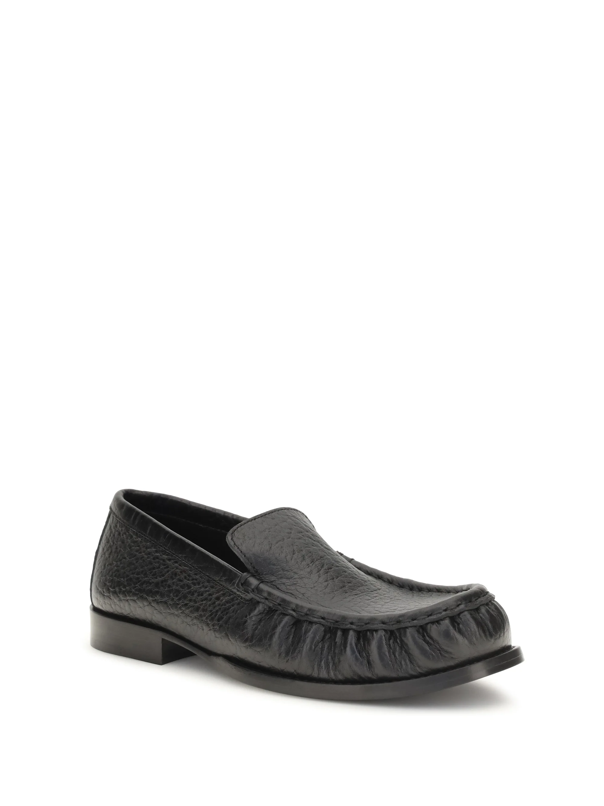 grained leather loafers