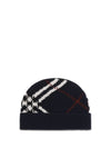check cashmere-blend beanie