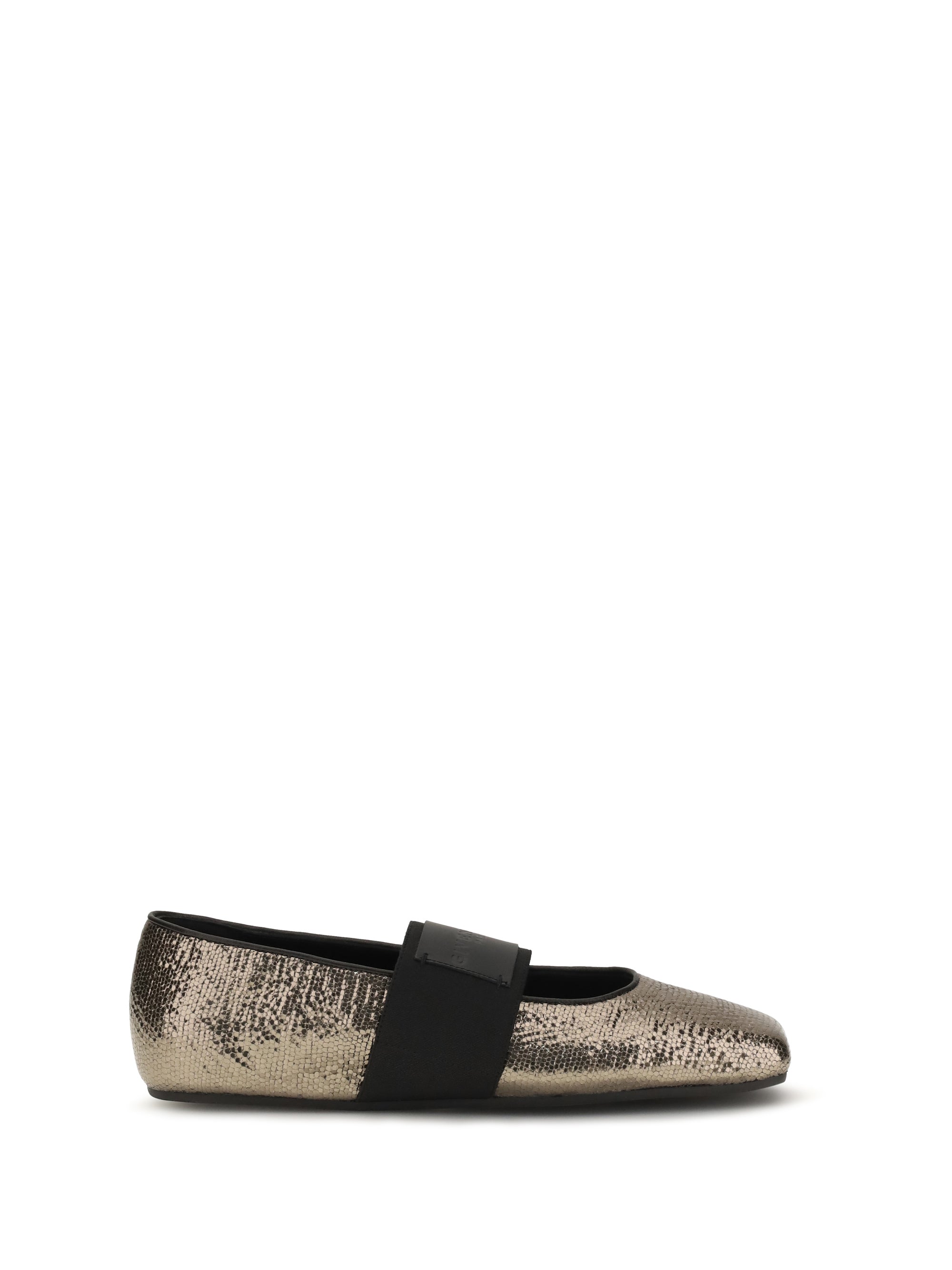GIVENCHY 36 sliced square ballerinas in textured leather