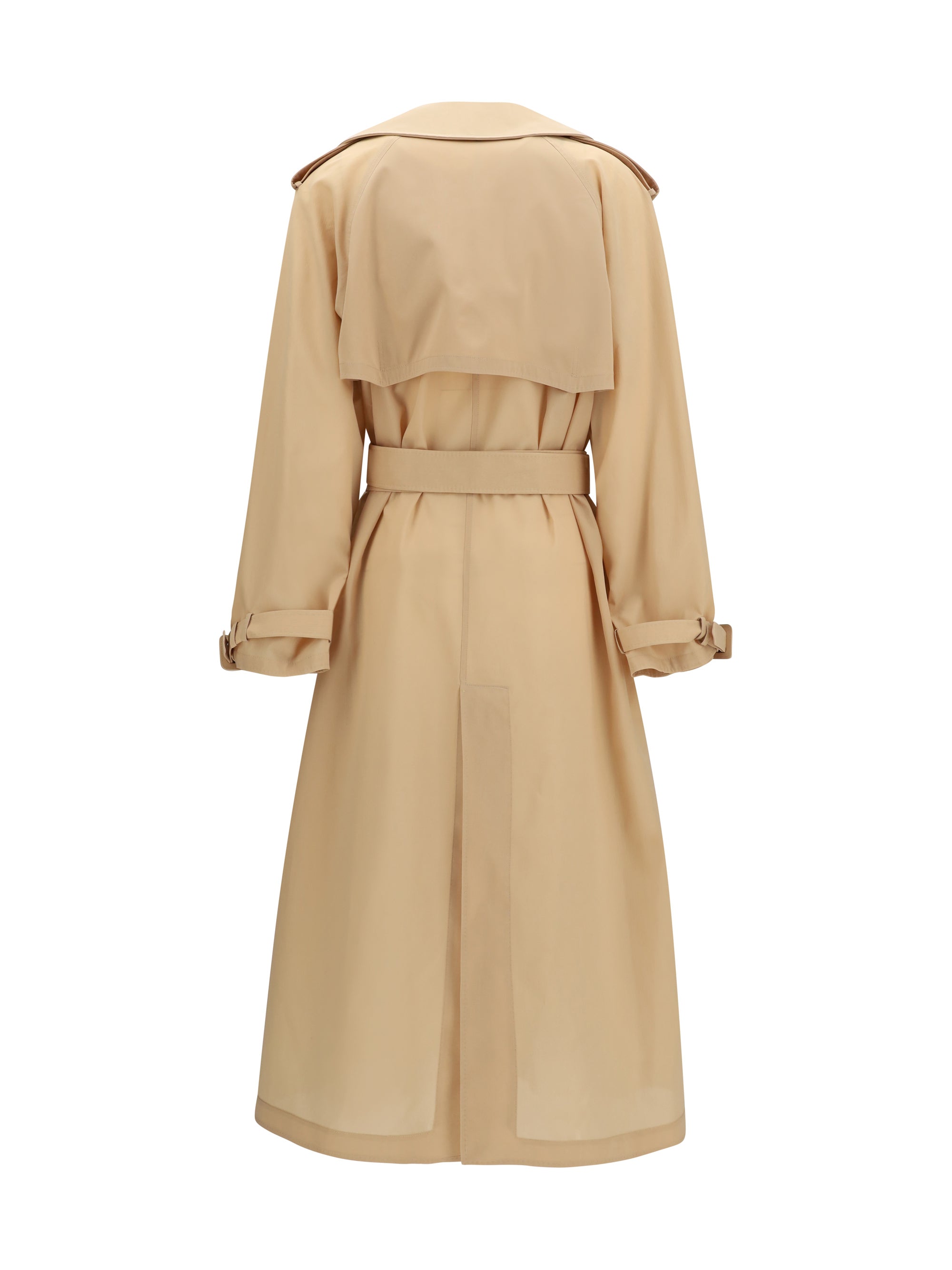 ERMANNO SCERVINO 42 double-breasted trench in georgette bonded with silk chiffon