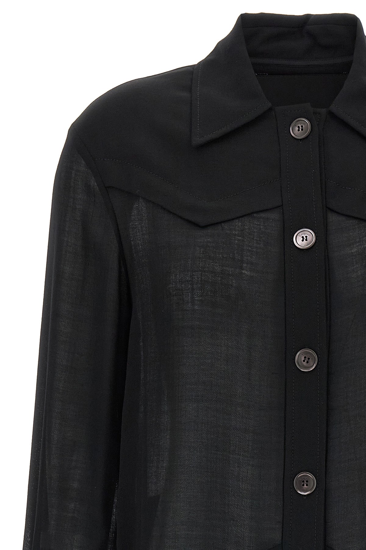 shirt-style jacket in light semi-transparent wool