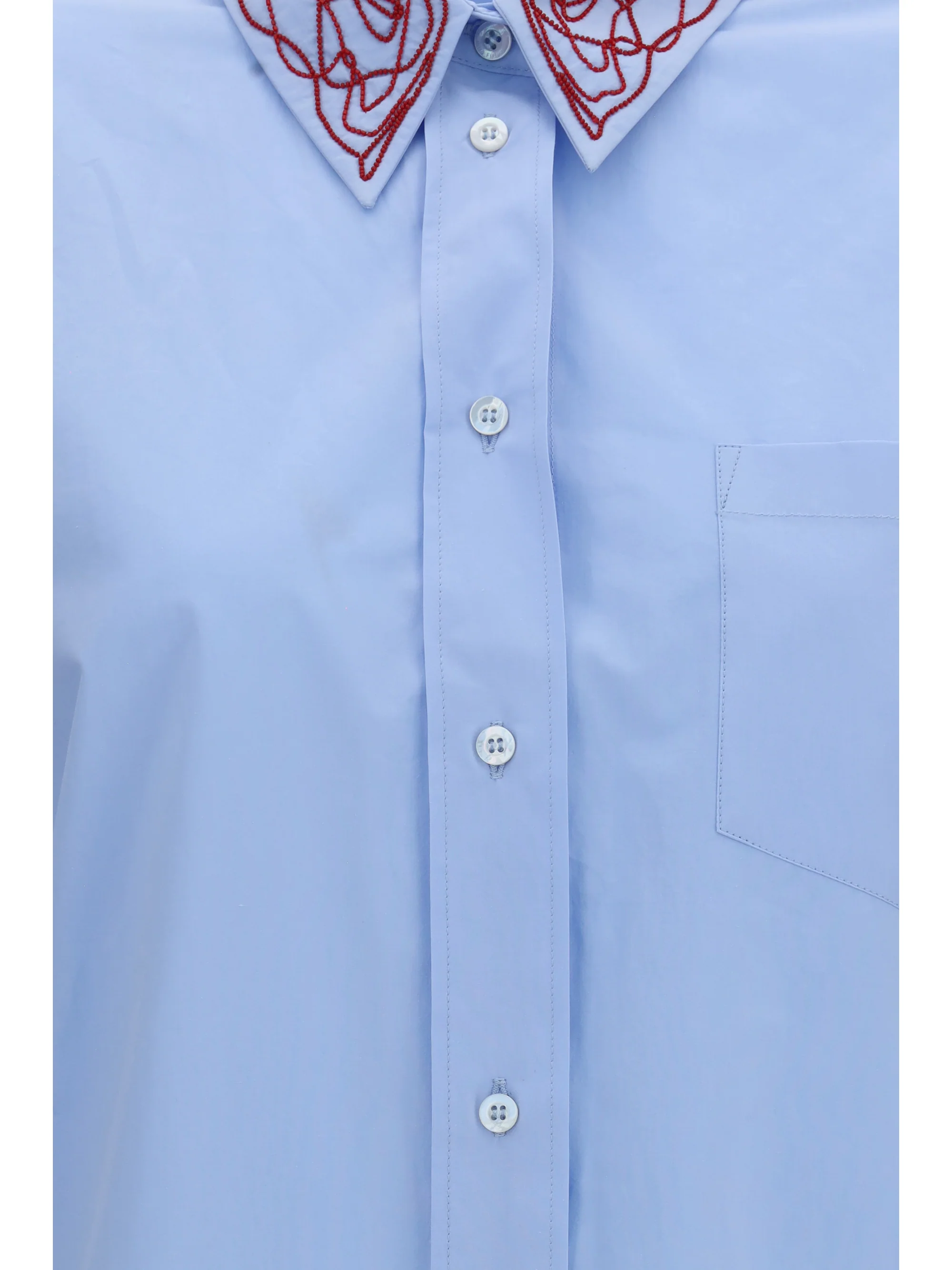 boyfriend poplin shirt with embellished collar