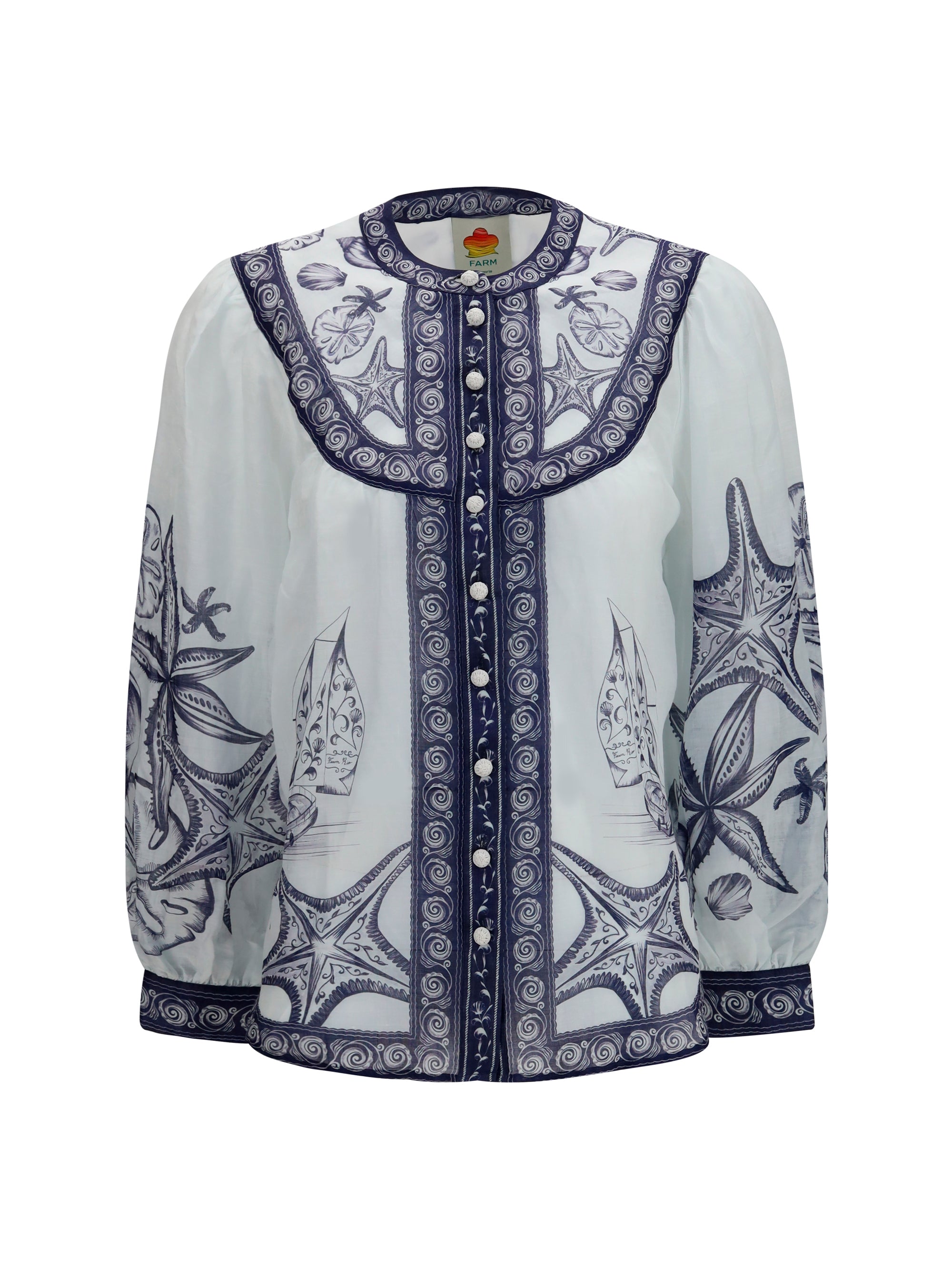 FARM RIO L seaside print blouse