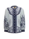 seaside print blouse