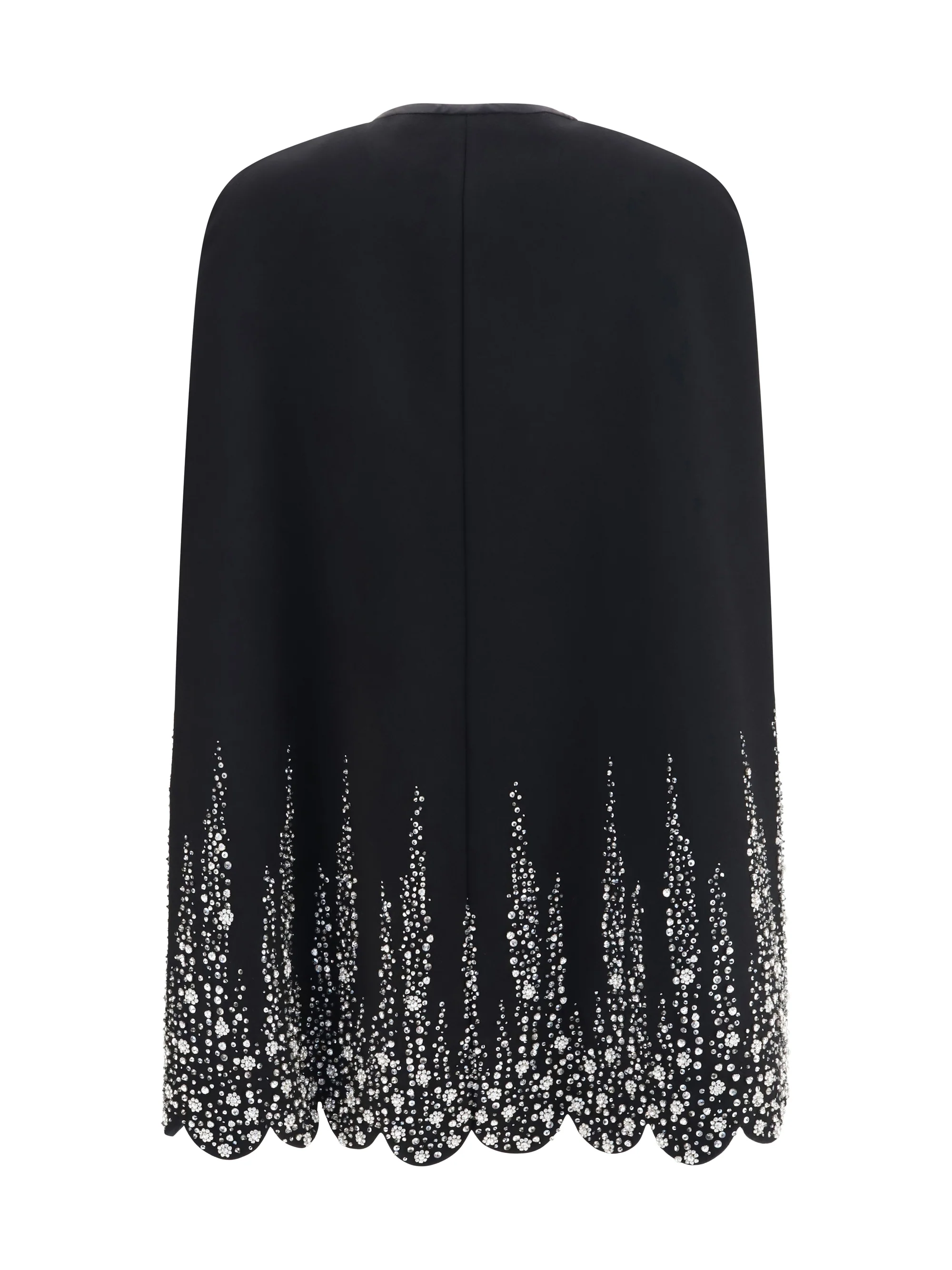compact drap cape with degradé rhinestone embroidery