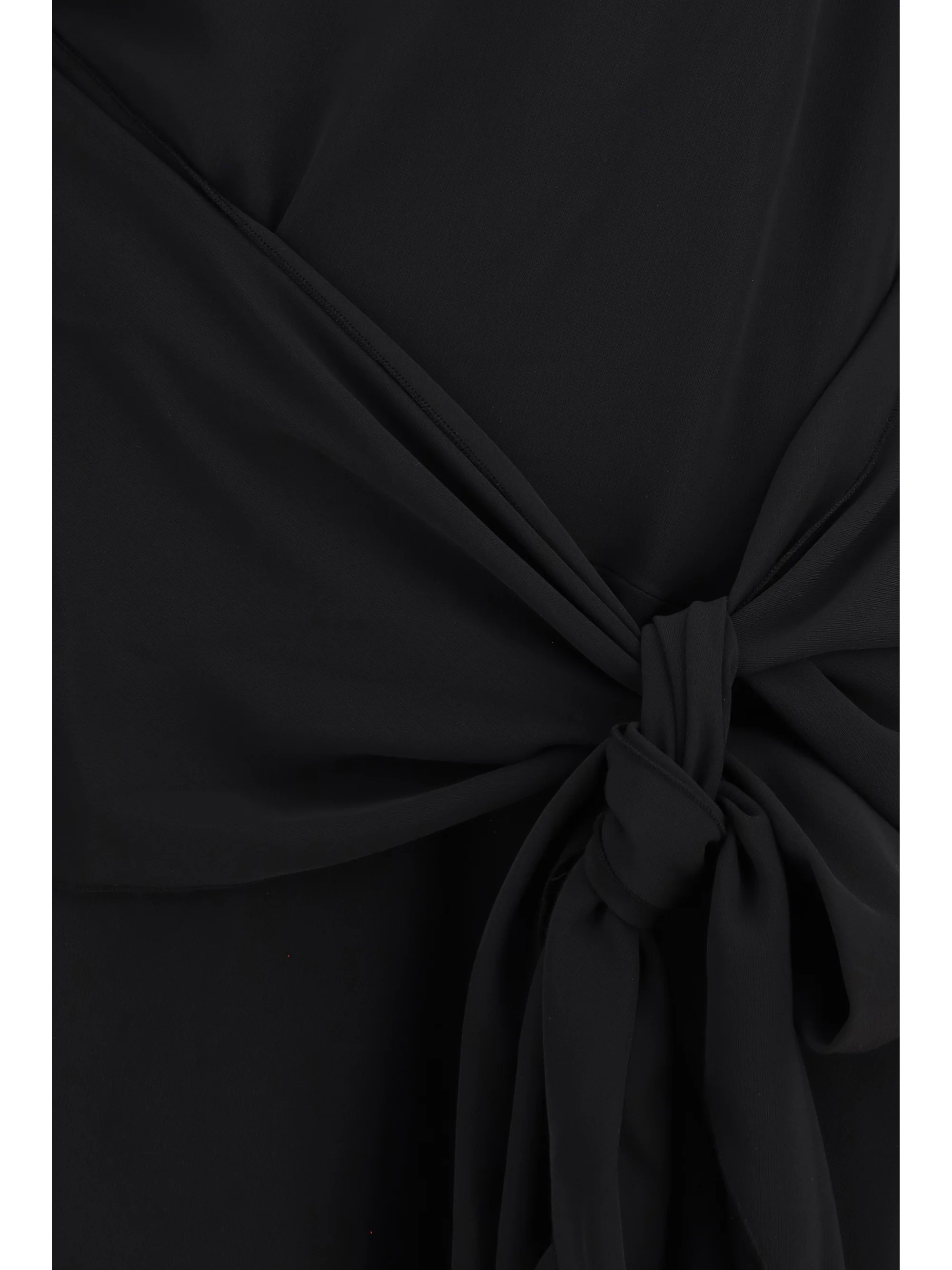 draped-knot crepe mini dress