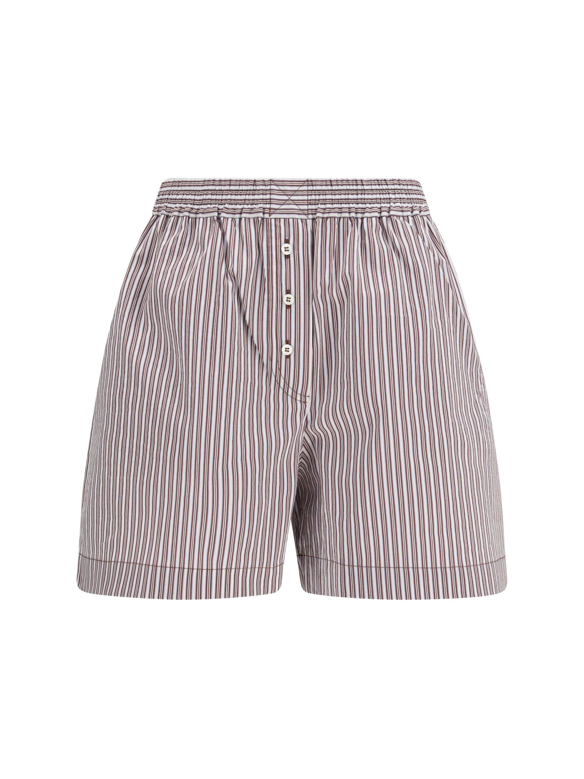 BRUNELLO CUCINELLI L striped silk shorts
