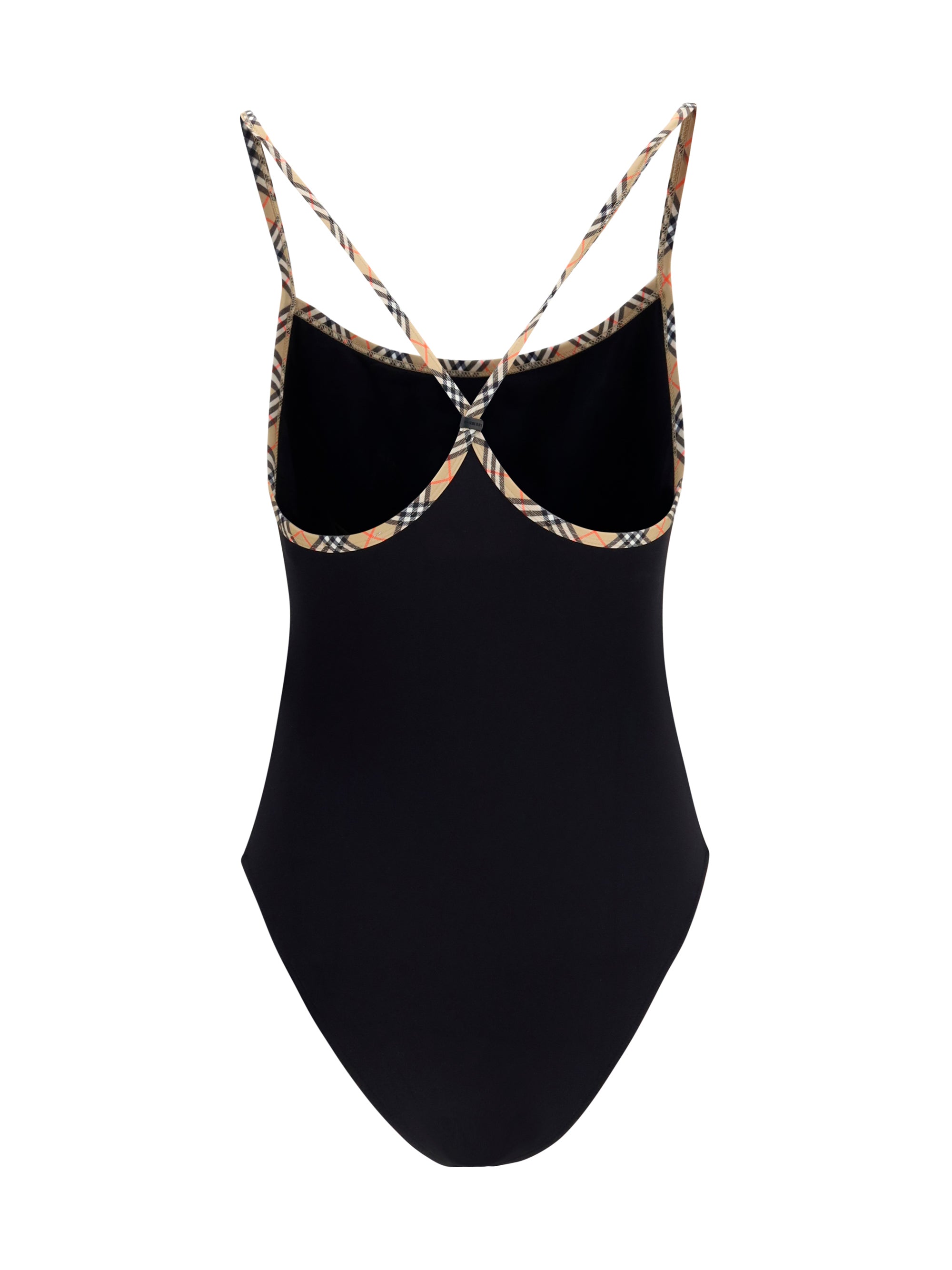 BURBERRY L check trim swimsuit