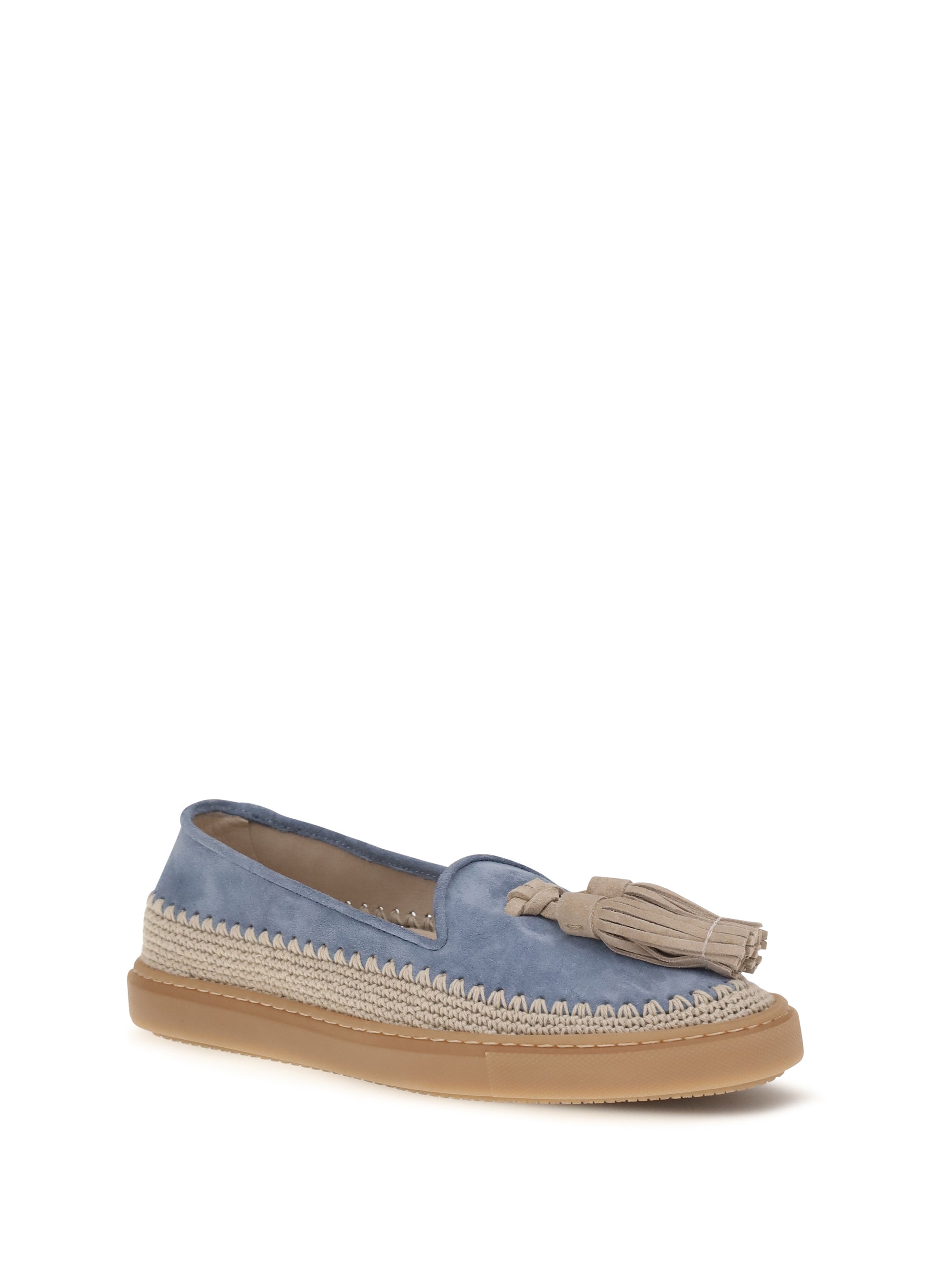 FRATELLI ROSSETTI 37.5 suede loafers with crochet detail