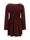 long-sleeve satin mini dress