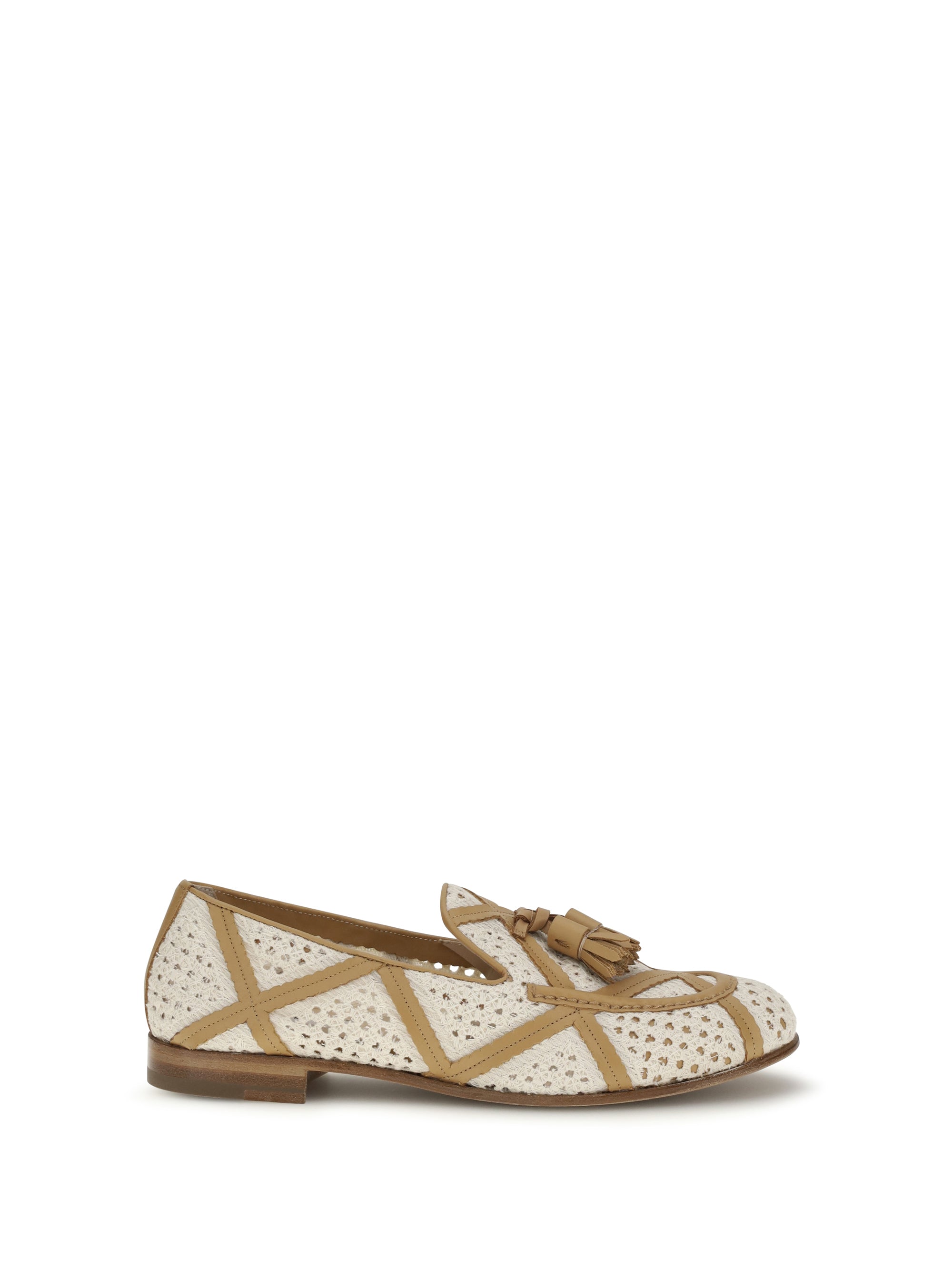 FRATELLI ROSSETTI 37 brera fabric and leather loafers 