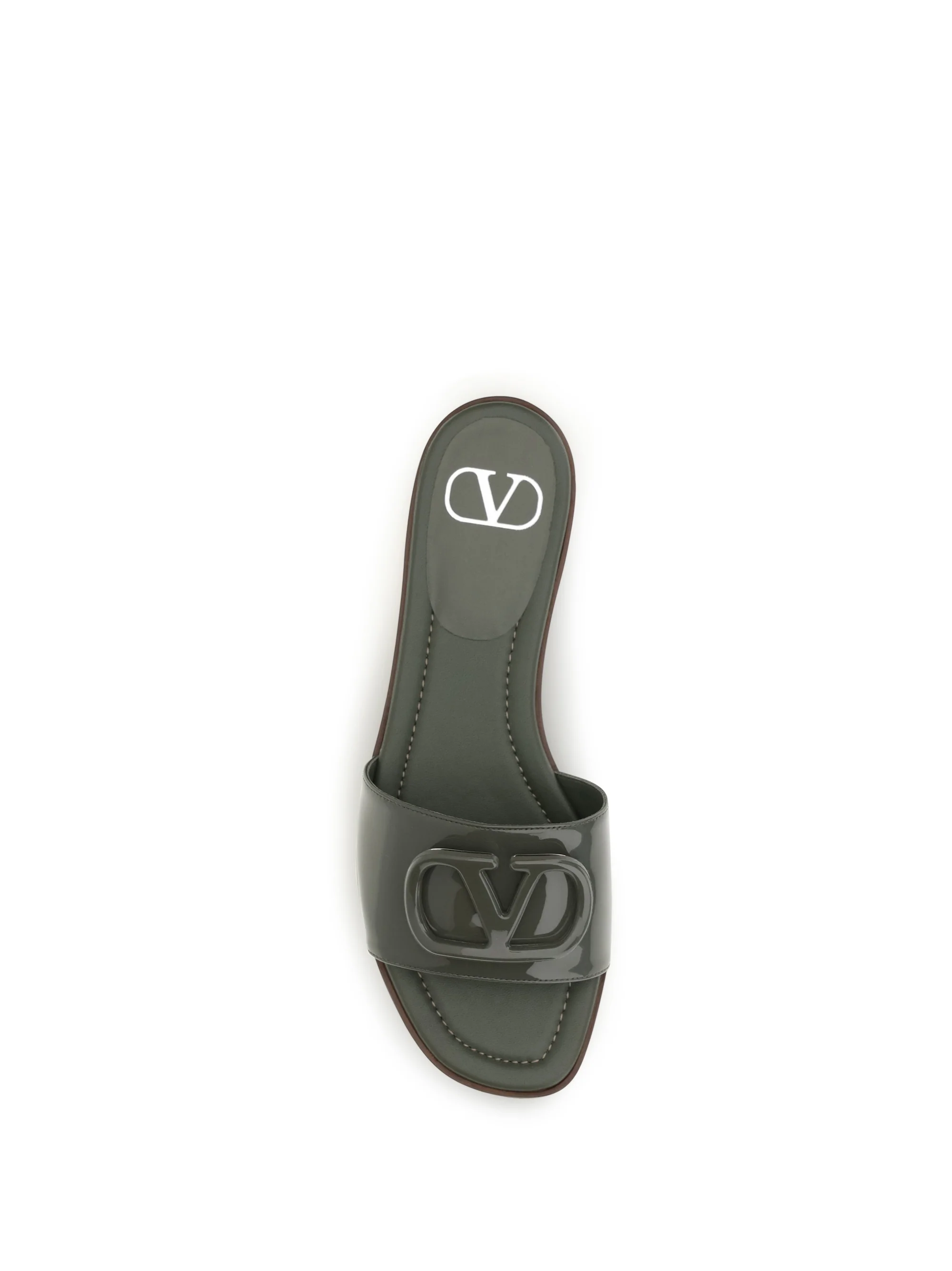 vlogo patent leather slide sandals