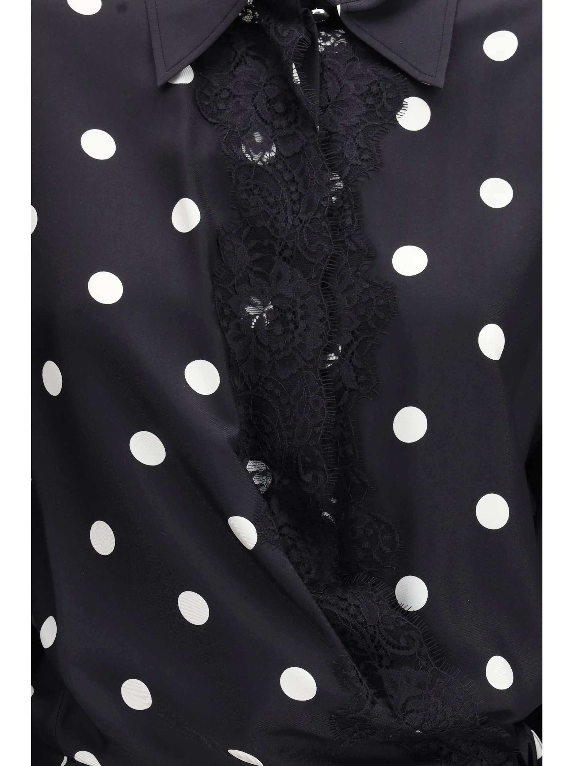 polka dot lace dress with drawstring