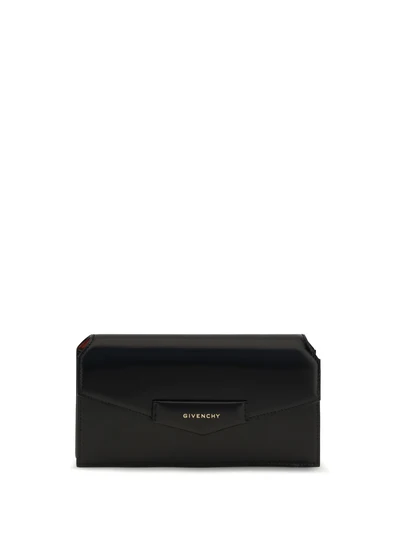 antigona box leather pouch with chain