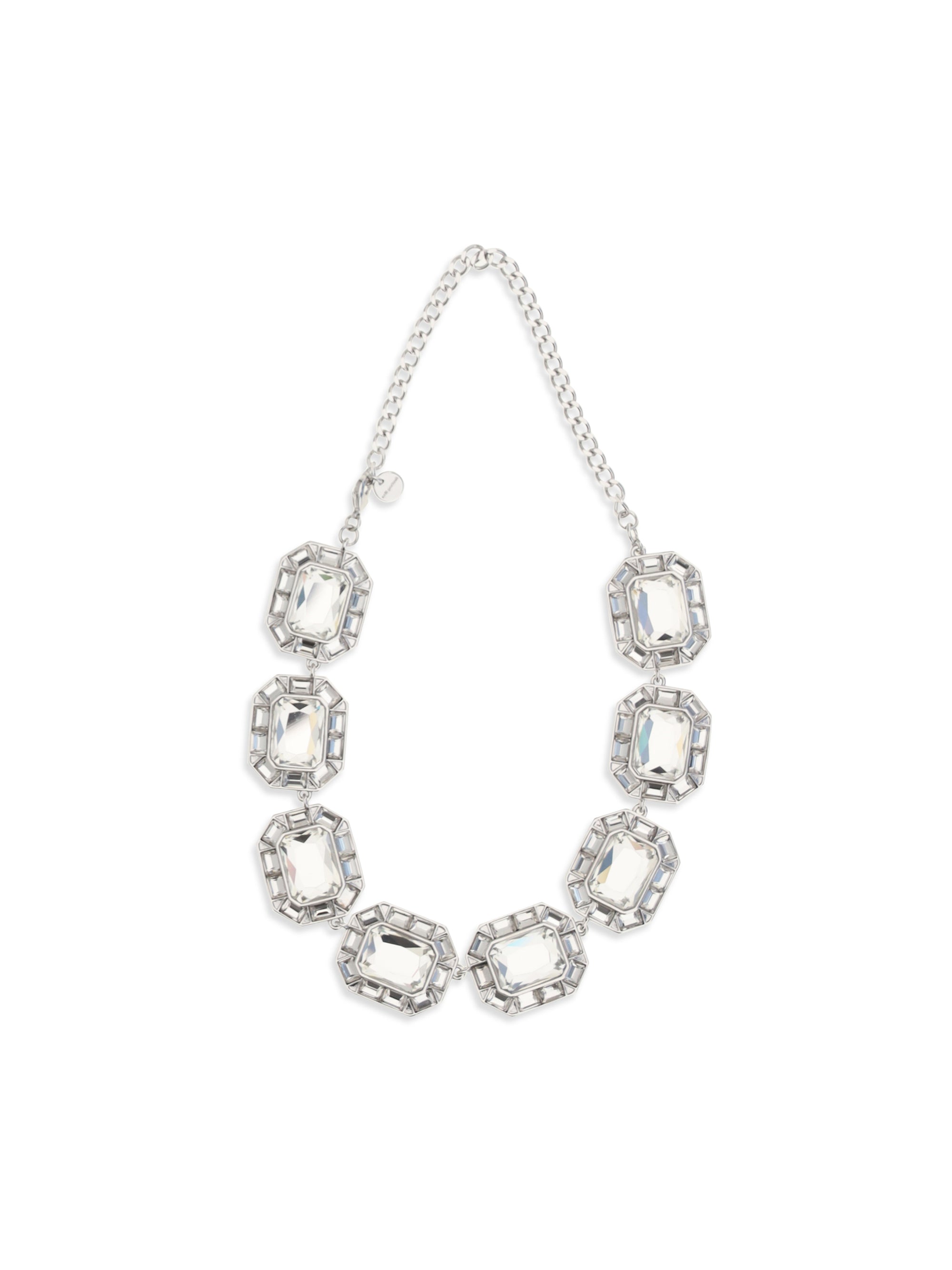 SELF-PORTRAIT OS silver crystal necklace