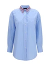 boyfriend poplin shirt with embellished collar
