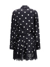 polka dot lace dress with drawstring