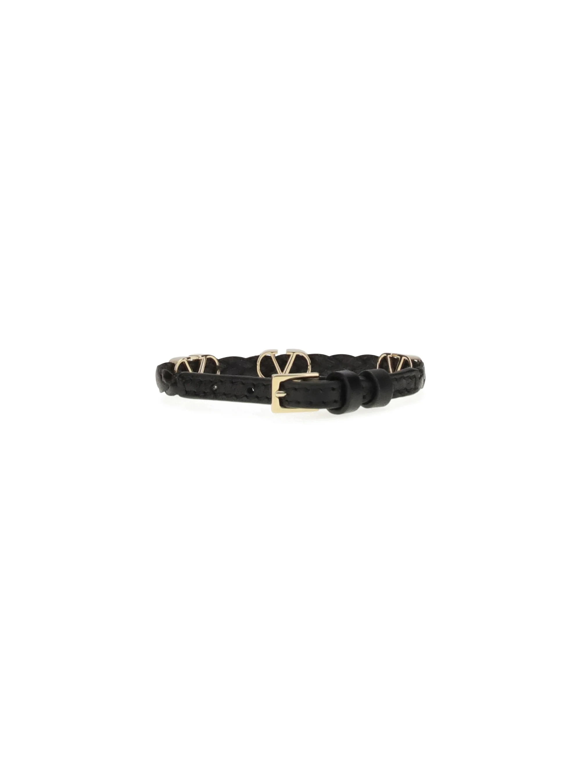 vlogo signature braided leather bracelet