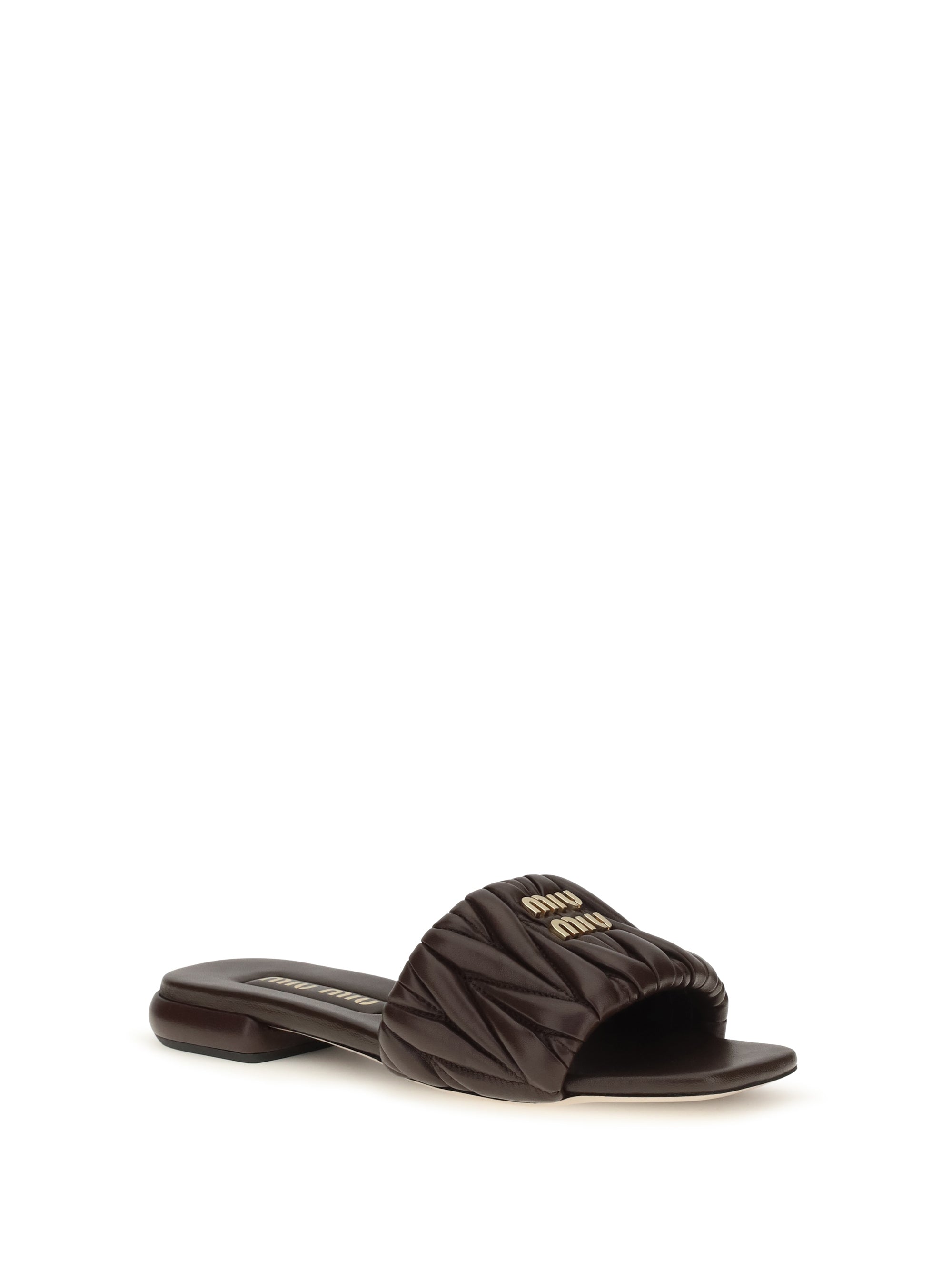 MIU MIU 36 matelassé nappa leather sandals