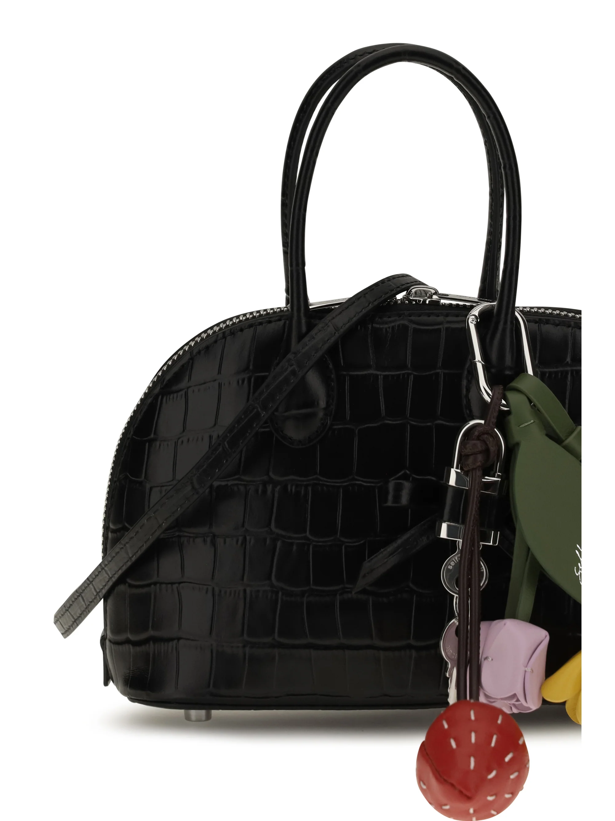 toast crocodile-effect leather handbag