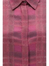 crystal check satin shirt
