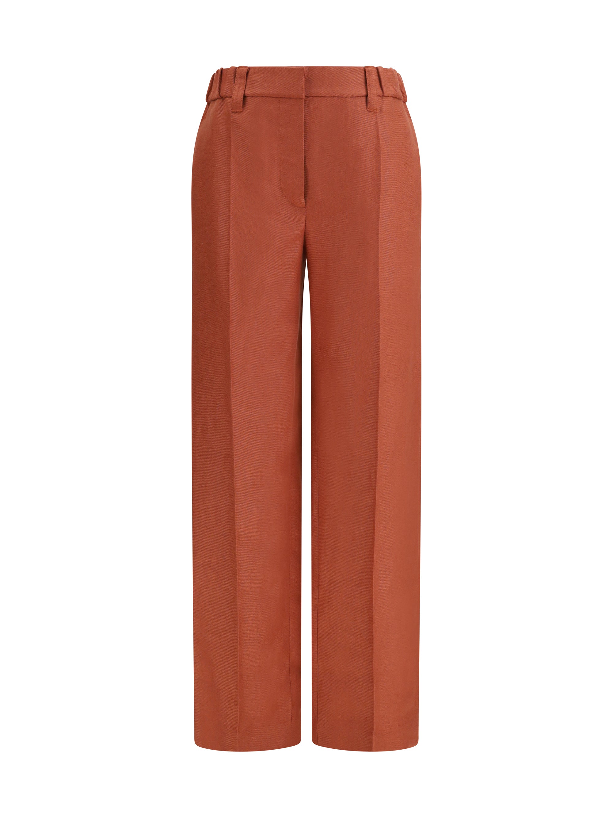 BRUNELLO CUCINELLI 38 wide-leg pants in linen with elastic waistband and belt loops