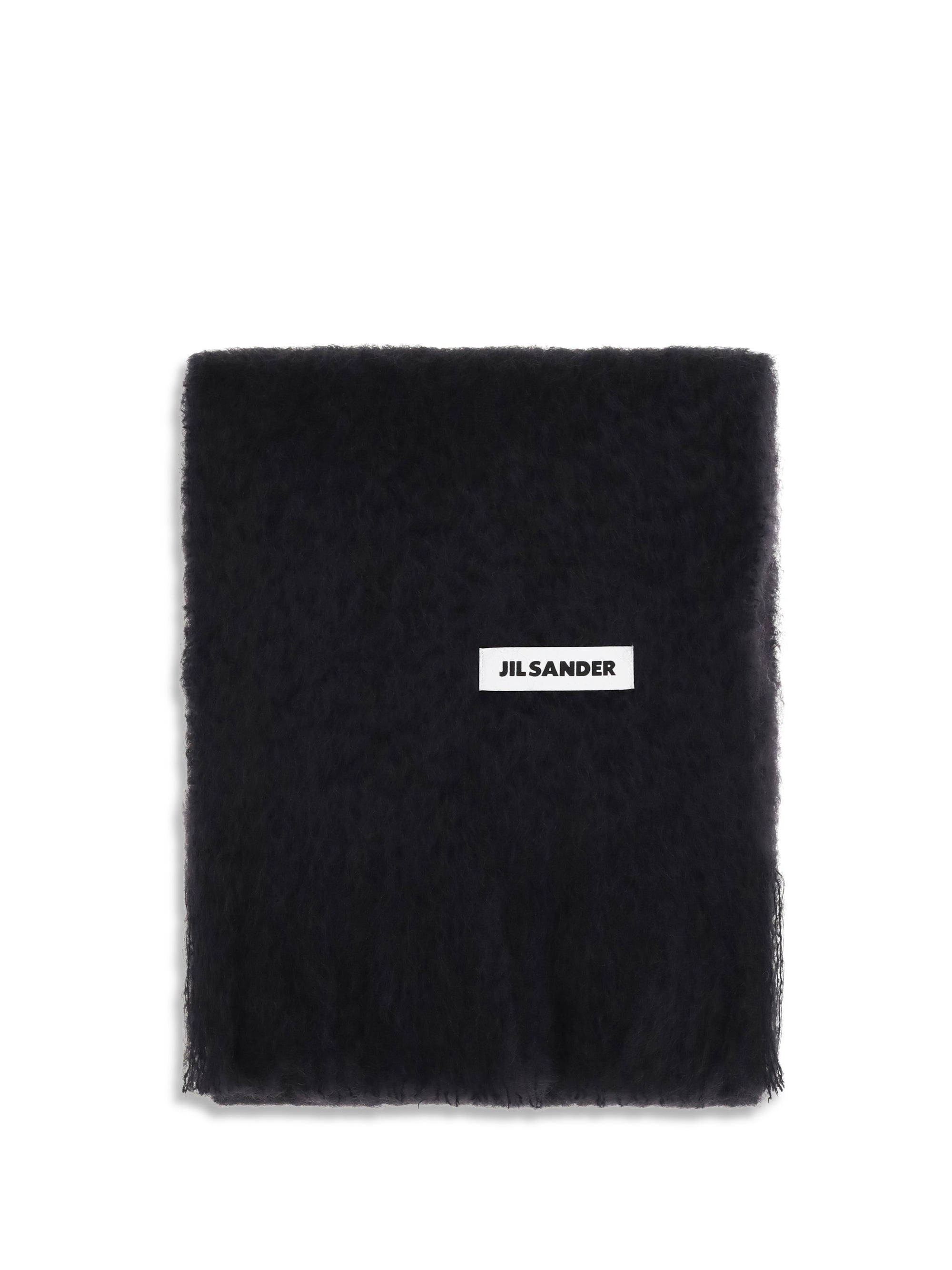 JIL SANDER OS wool scarf with logo