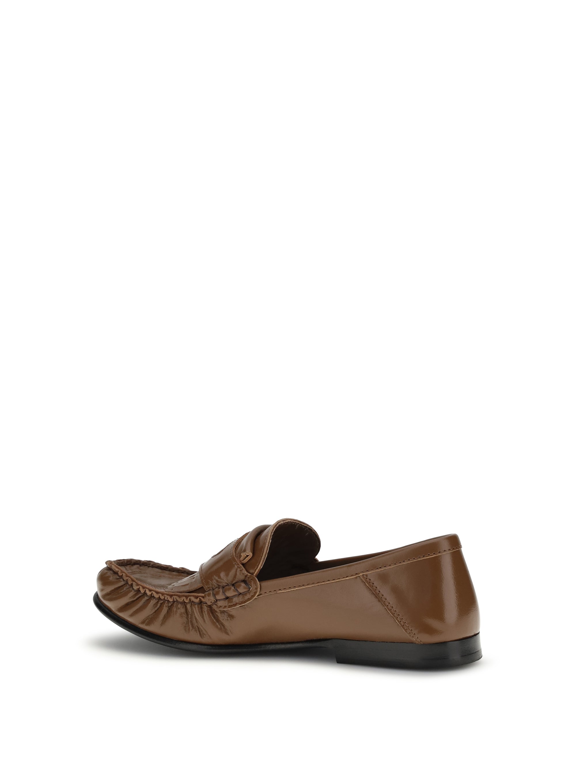 leather loafers with tassels and foldable heel