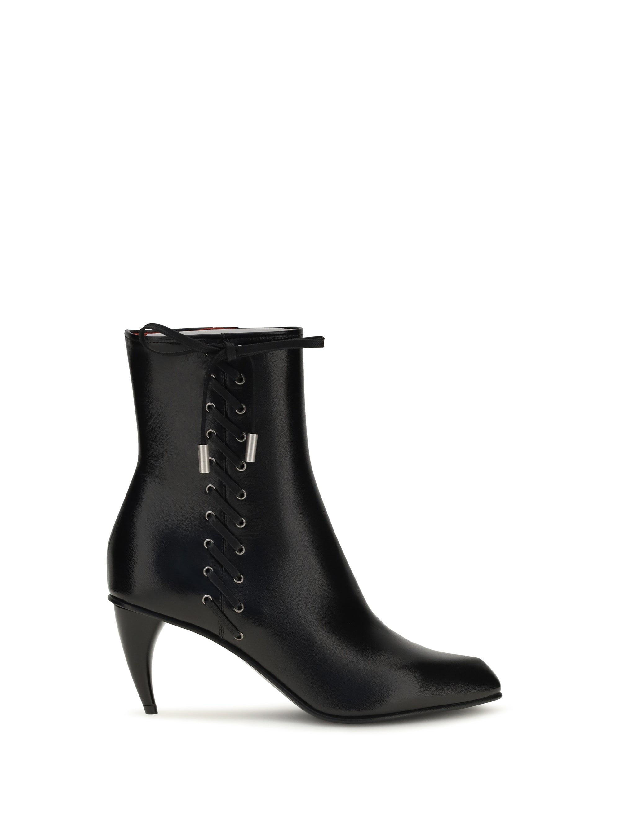 ALEXANDER MCQUEEN 36 curved-heel ankle boots with side lacing