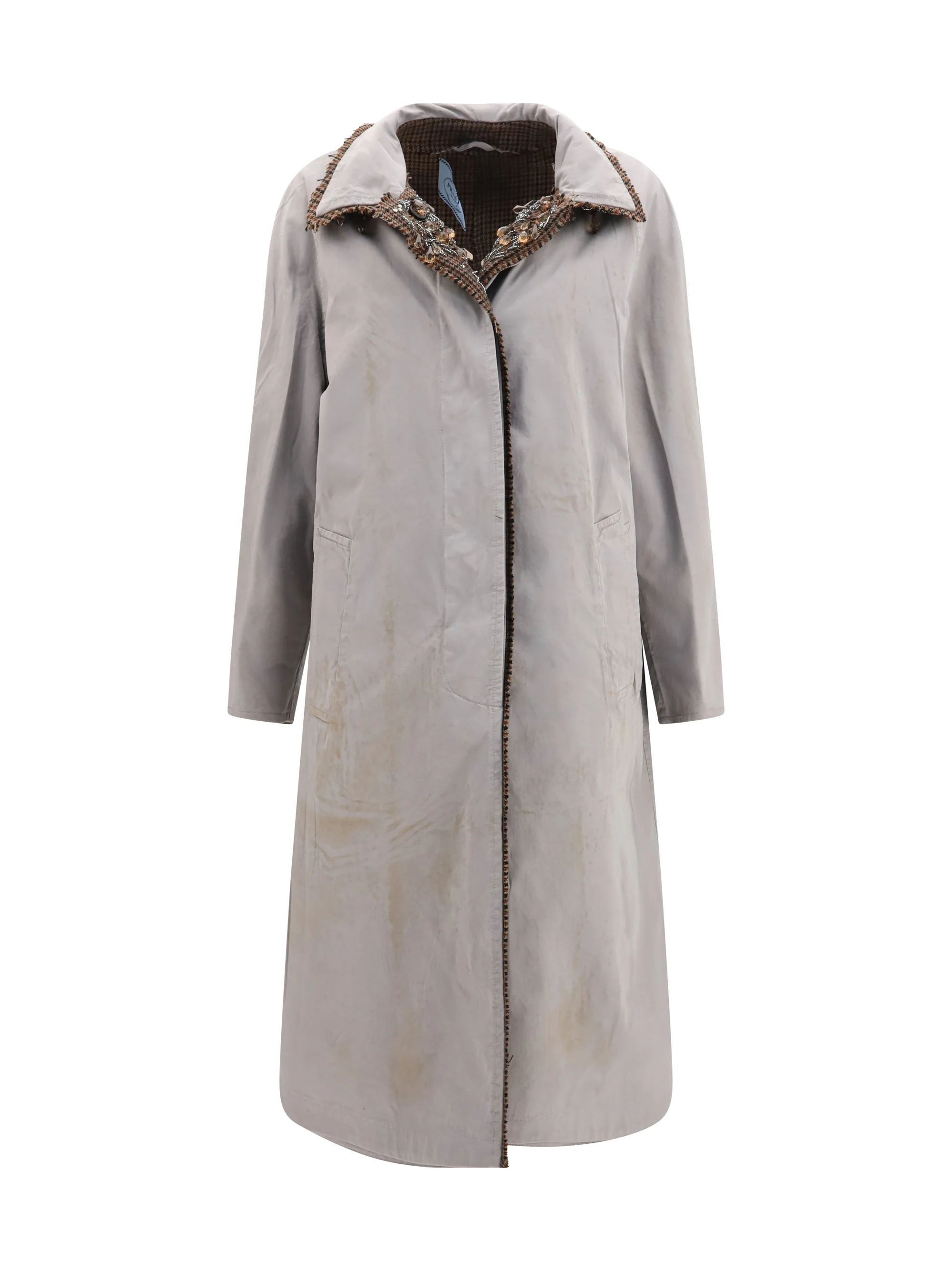 PRADA 40 reversible single-breasted coat with gocce details