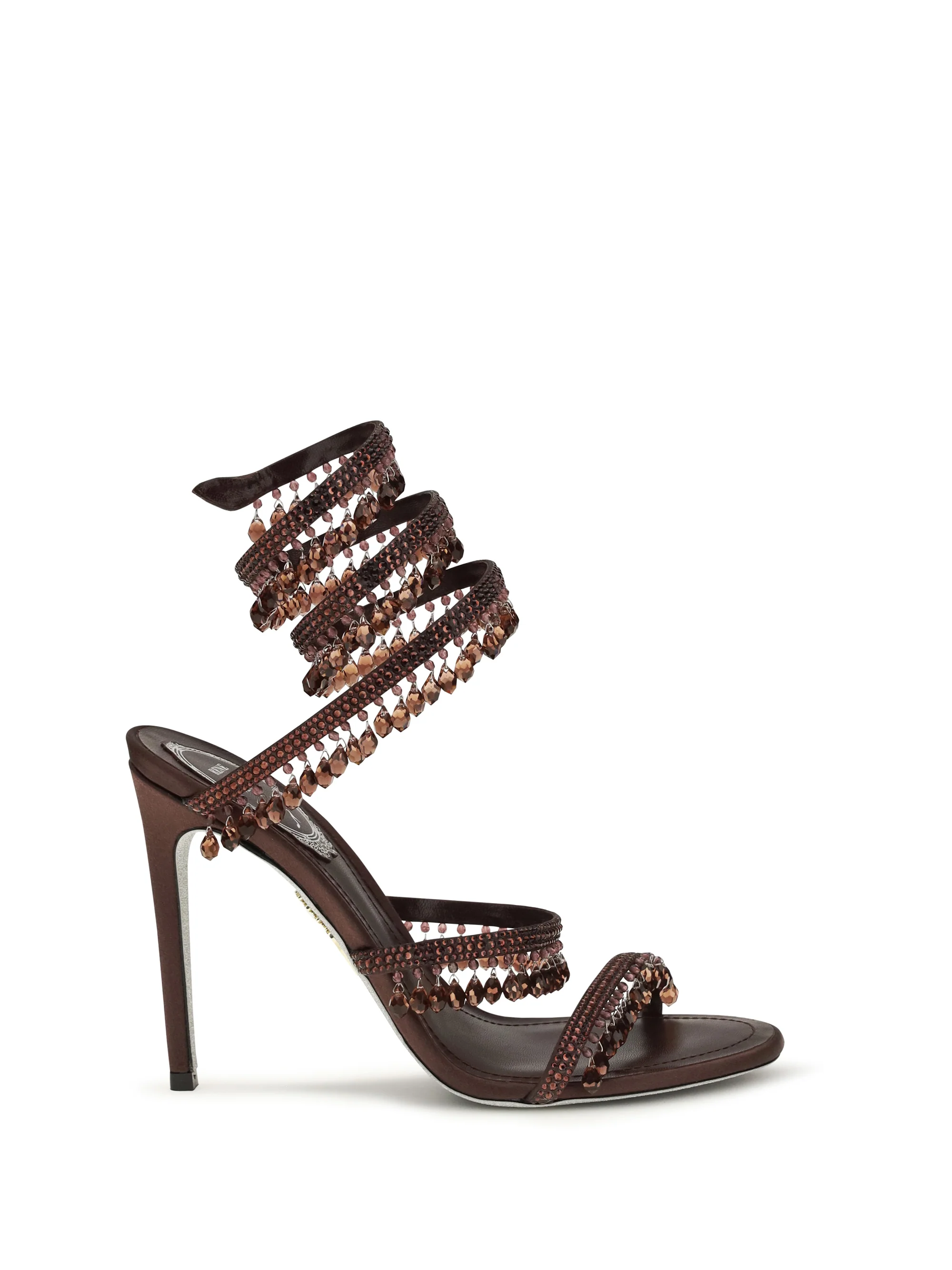 RENE CAOVILLA 36.5 chandelier sandals in satin