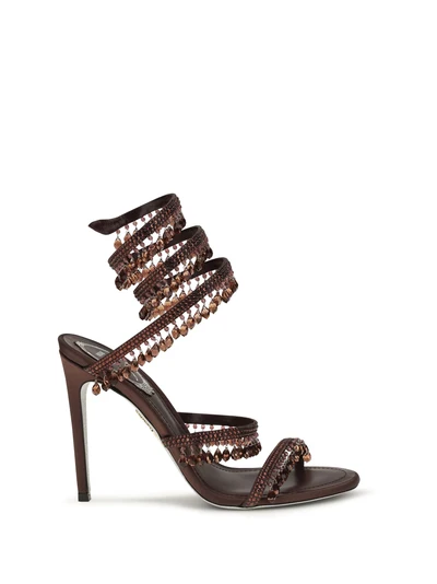 chandelier sandals in satin