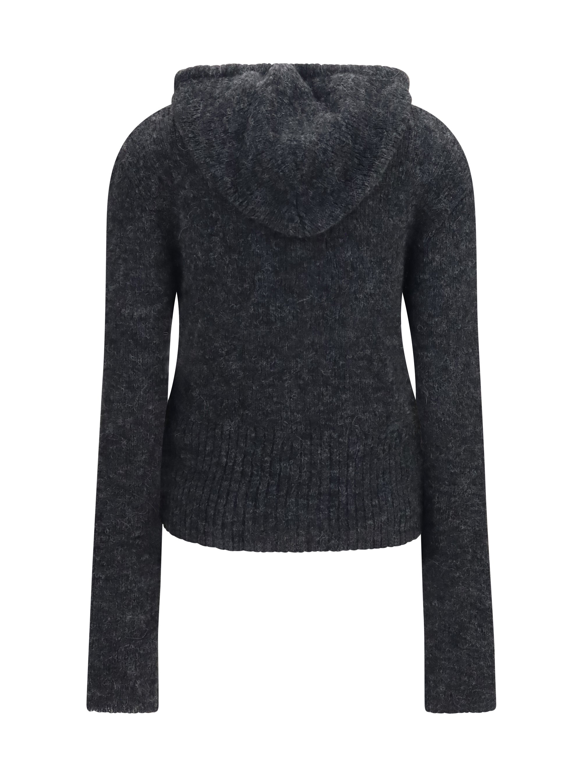 alpaca-blend zip-up hoodie