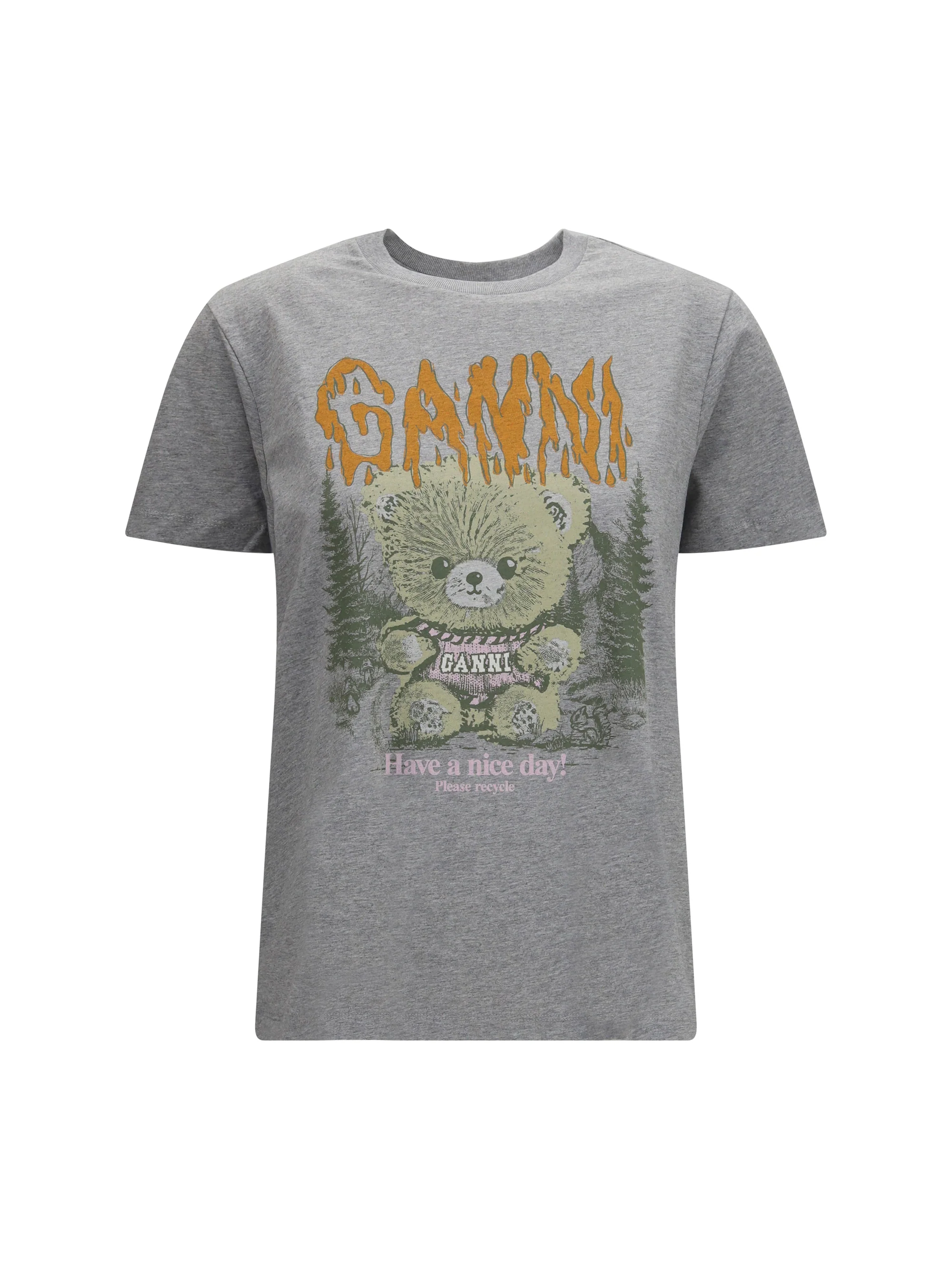 GANNI M teddy forest cotton t-shirt